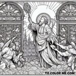 Saint John Before the Emperor: A Coloring Page of Faith