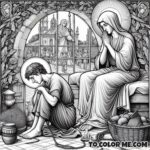 Unwavering Spirit: Saint Julia in Slavery - A Coloring Story of Resilience