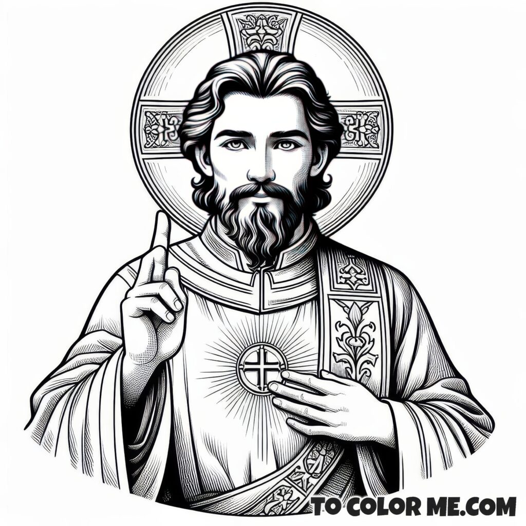 Saint Matthew Le Van Gam: A Coloring Page of Vietnamese Valor