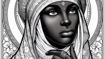 The Resilient Saint Monica: A Coloring Page for the Faithful