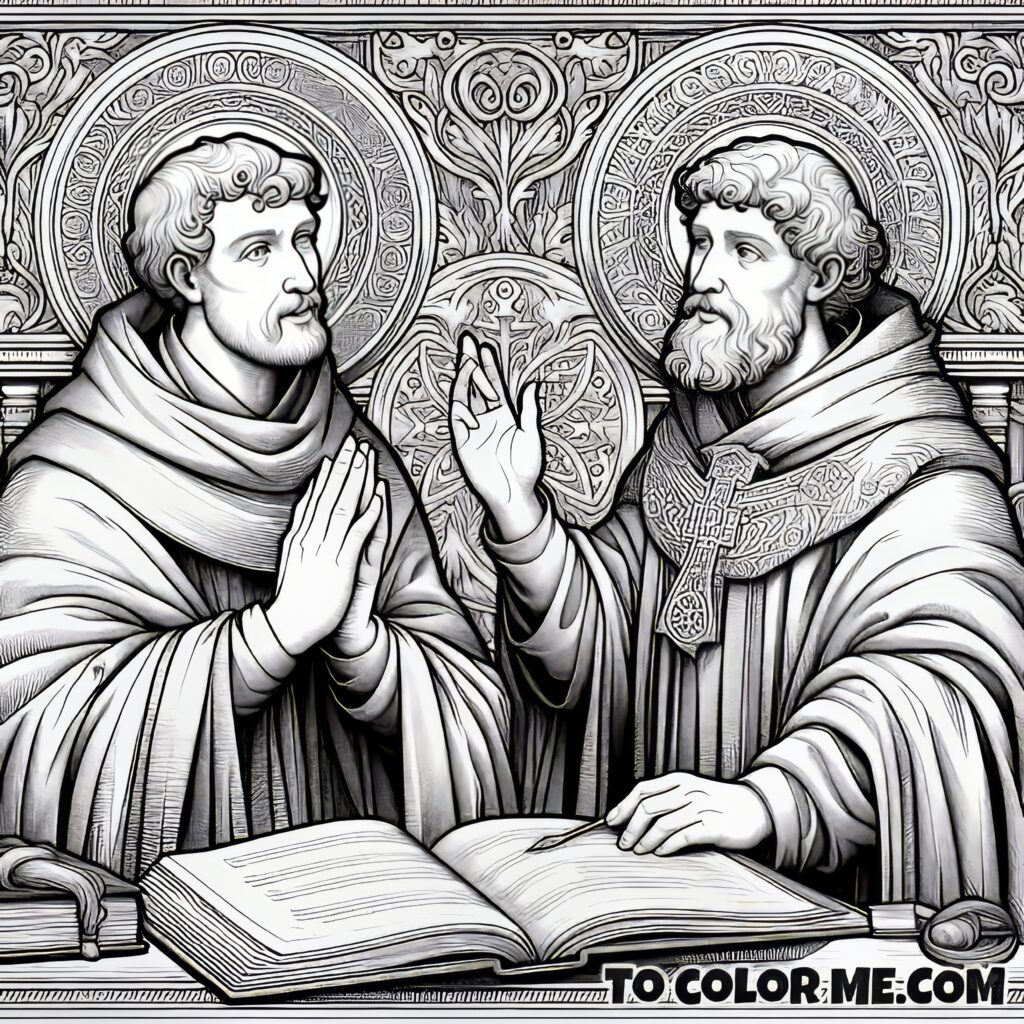 Saints Philip and James the Less: Martyrs of Faith Printable Coloring Page