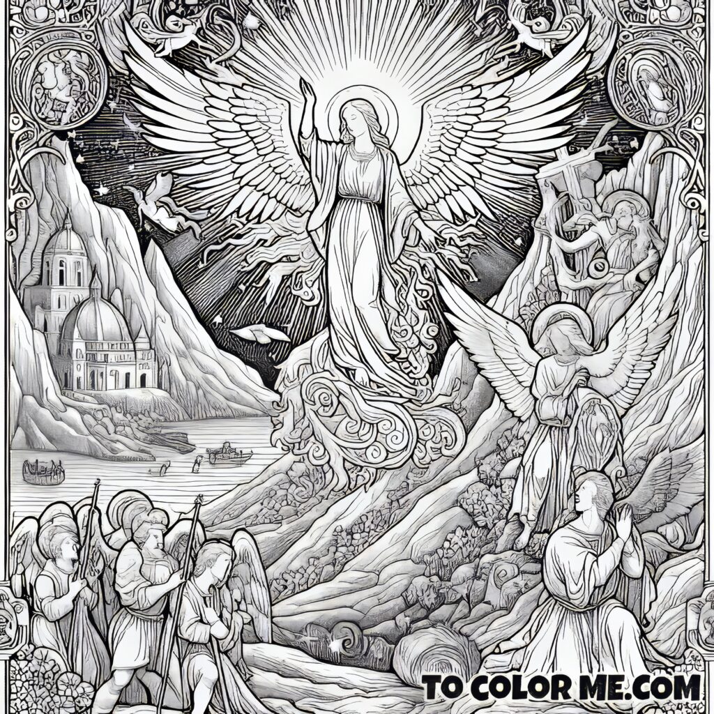Monte Gargano’s Celestial Vision: St. Michael Coloring Activity