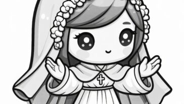 The Blue Nun: Venerable Mary of Agreda’s Coloring Pages