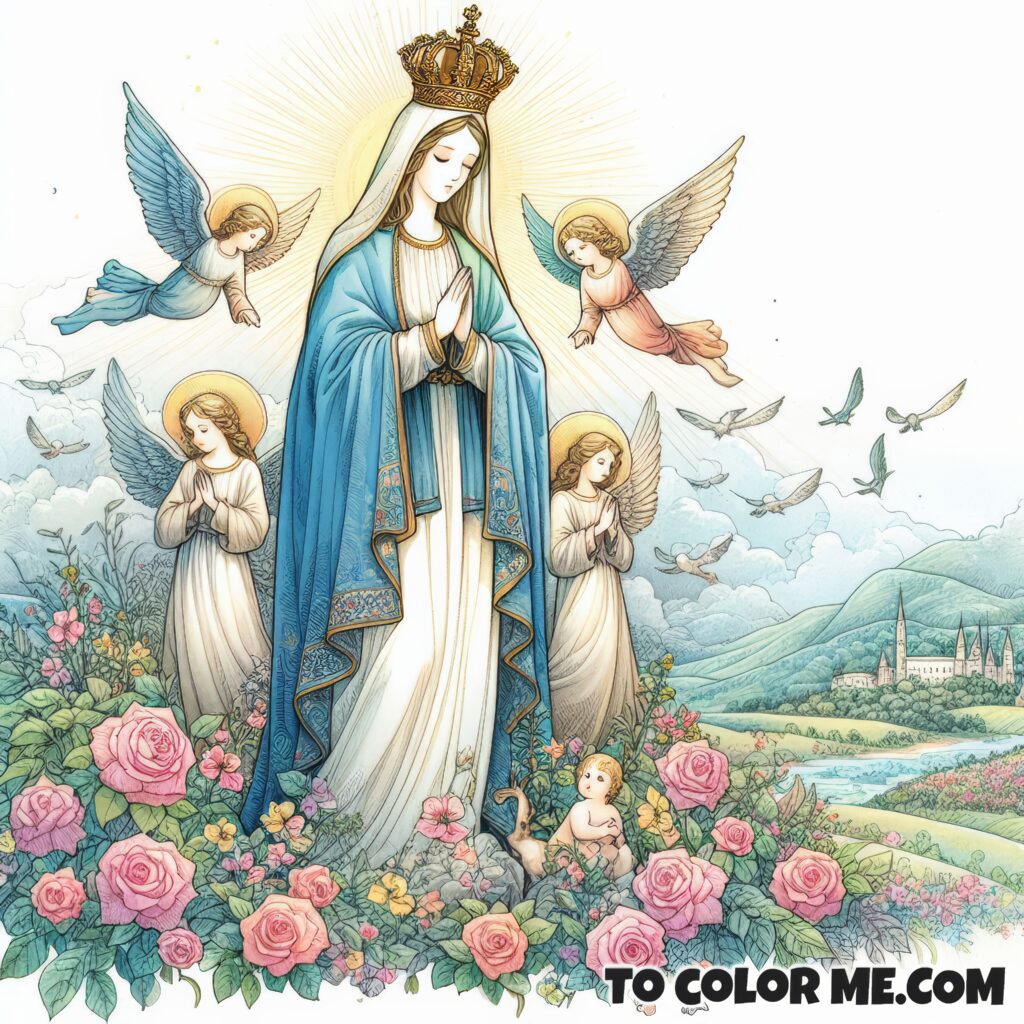 The Joy of Mary in May: Coloring Pages for the Queen’s Honor