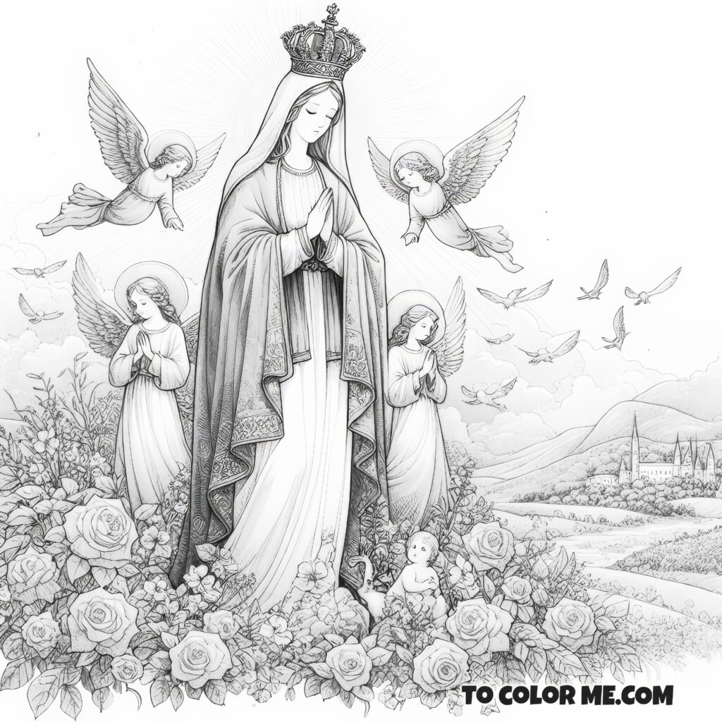 The Joy of Mary in May: Coloring Pages for the Queen’s Honor
