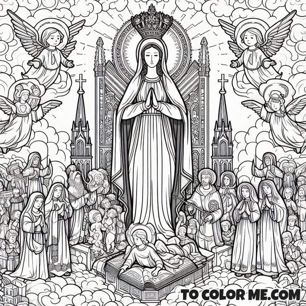 Mary’s Regal Celebrations: A May Feast Coloring Collection