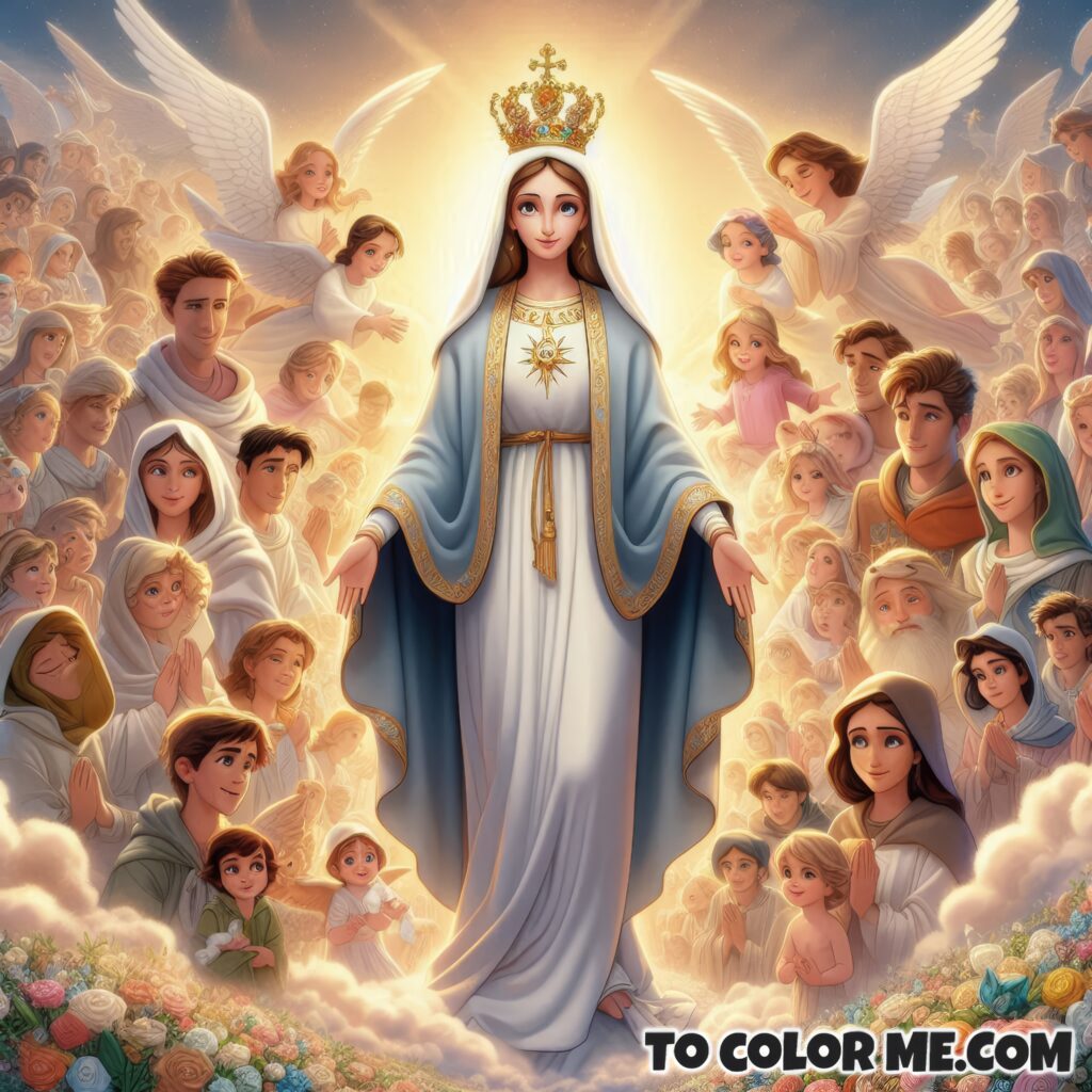 The Blessed May of Mary: Coloring Pages for the Queen’s Joy