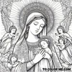 The Majestic May of Mary: Coloring Pages for the Queen’s Feasts