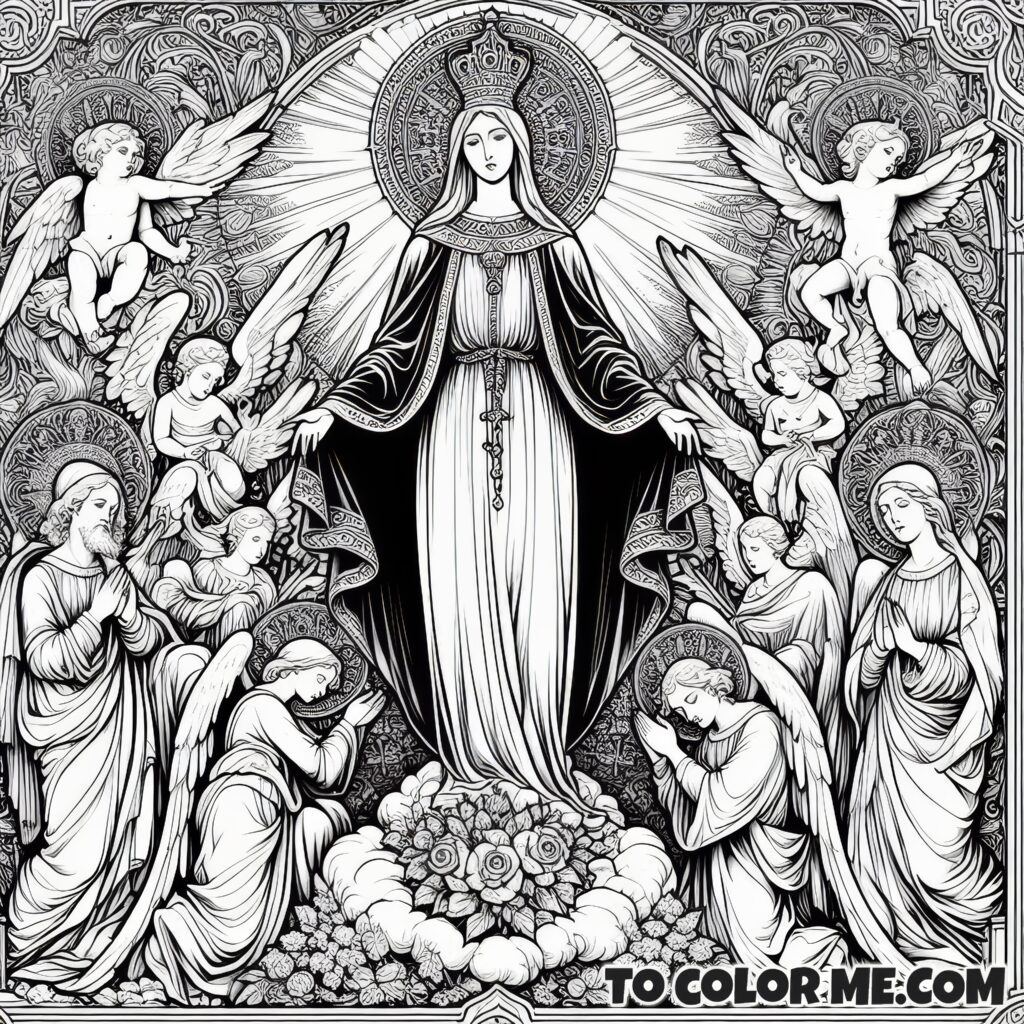 Mary’s May Garland: Coloring Pages for the Mother of Grace