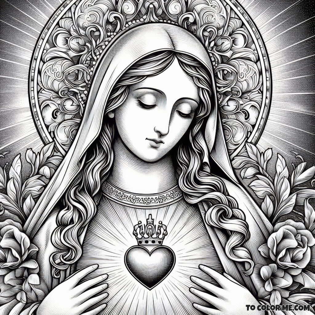 1945’s Beacon of Hope: The Immaculate Heart of Mary Coloring Edition