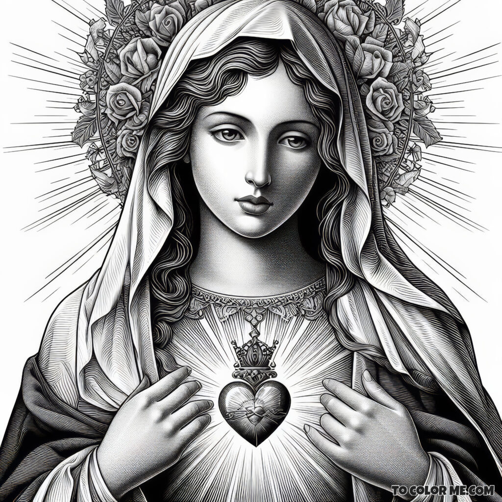 Mary’s Heart of Purity: A Coloring Celebration