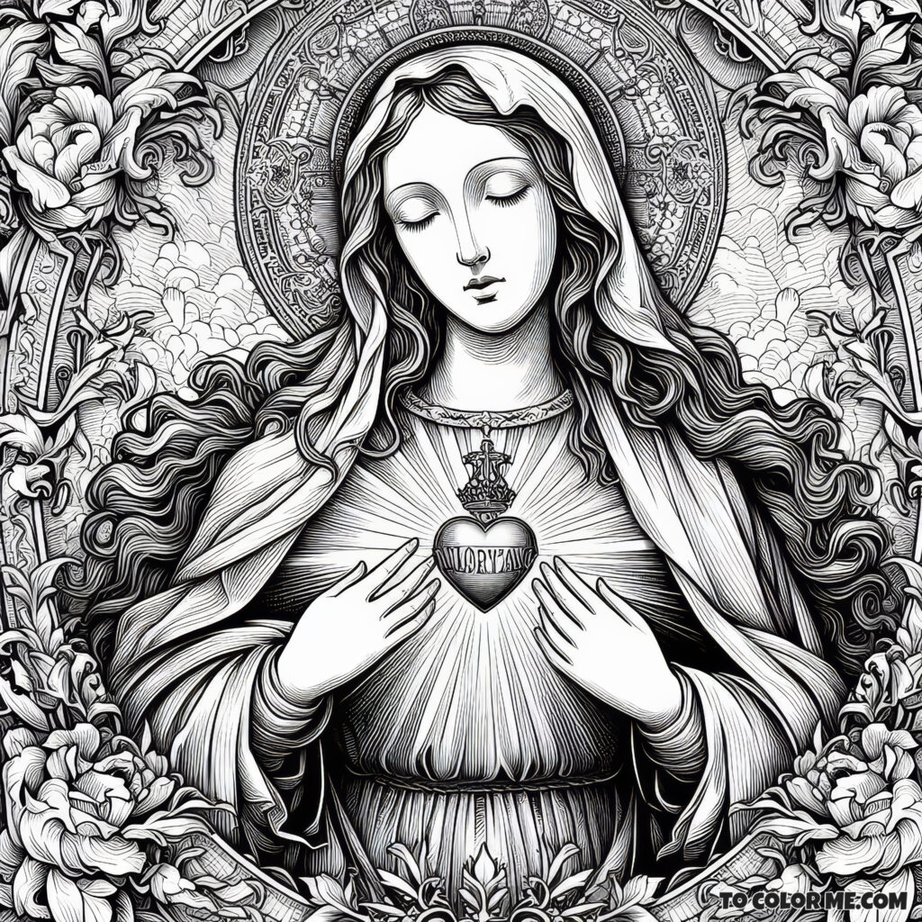 Sacred Heart’s Companion: Coloring the Immaculate Heart