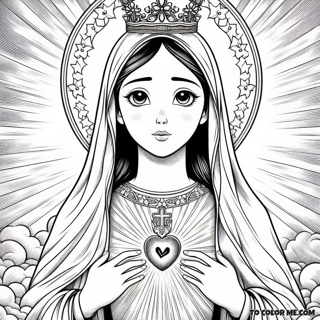 Mary’s Immaculate Heart: A Coloring Homage