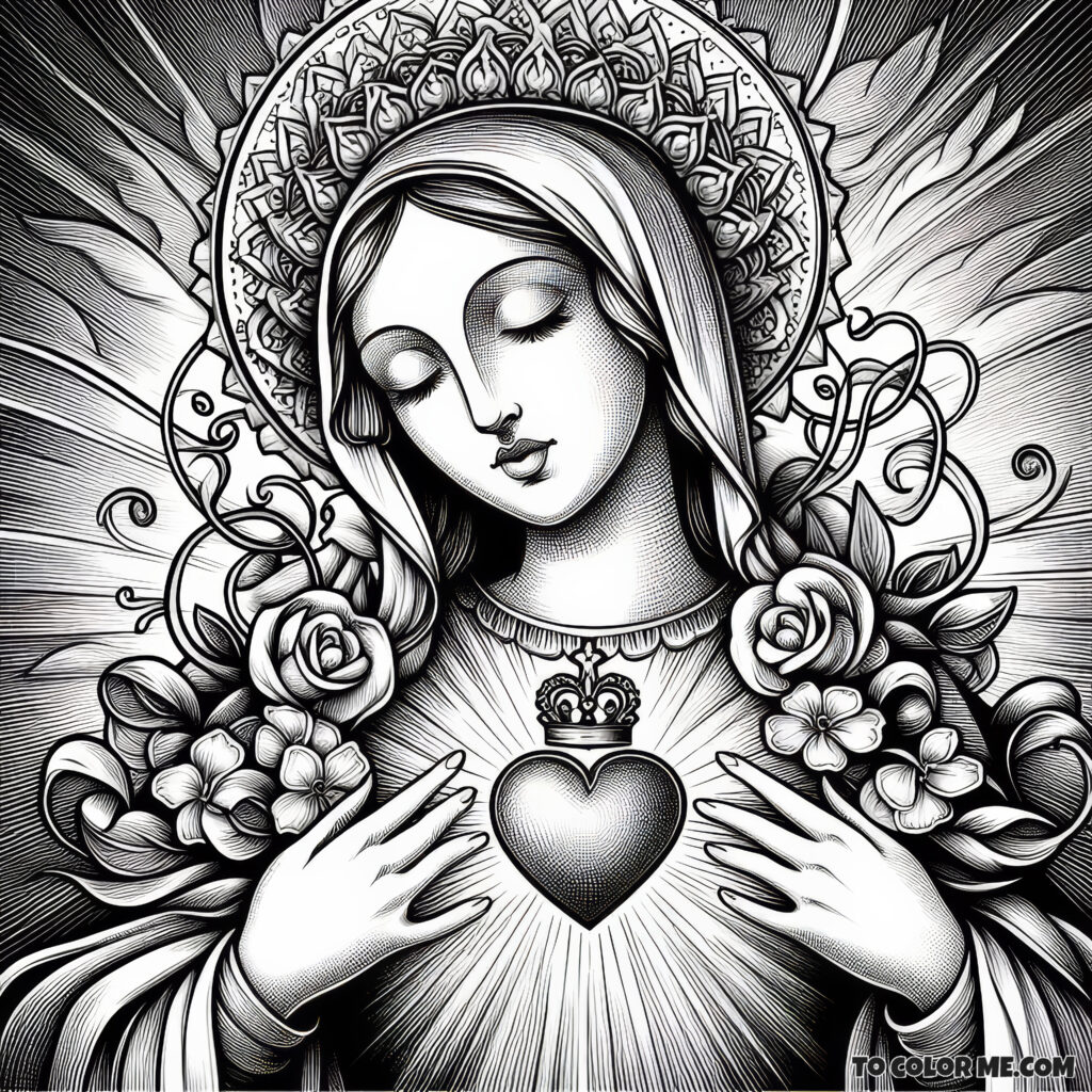Mary’s Heart of Solace: A Coloring Journey
