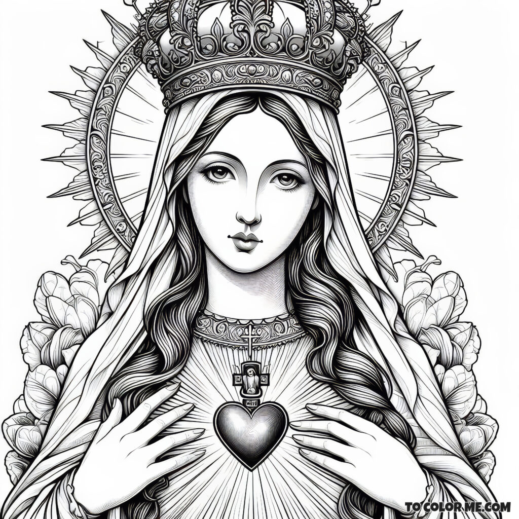 Coloring the Heart of the Holy Mother