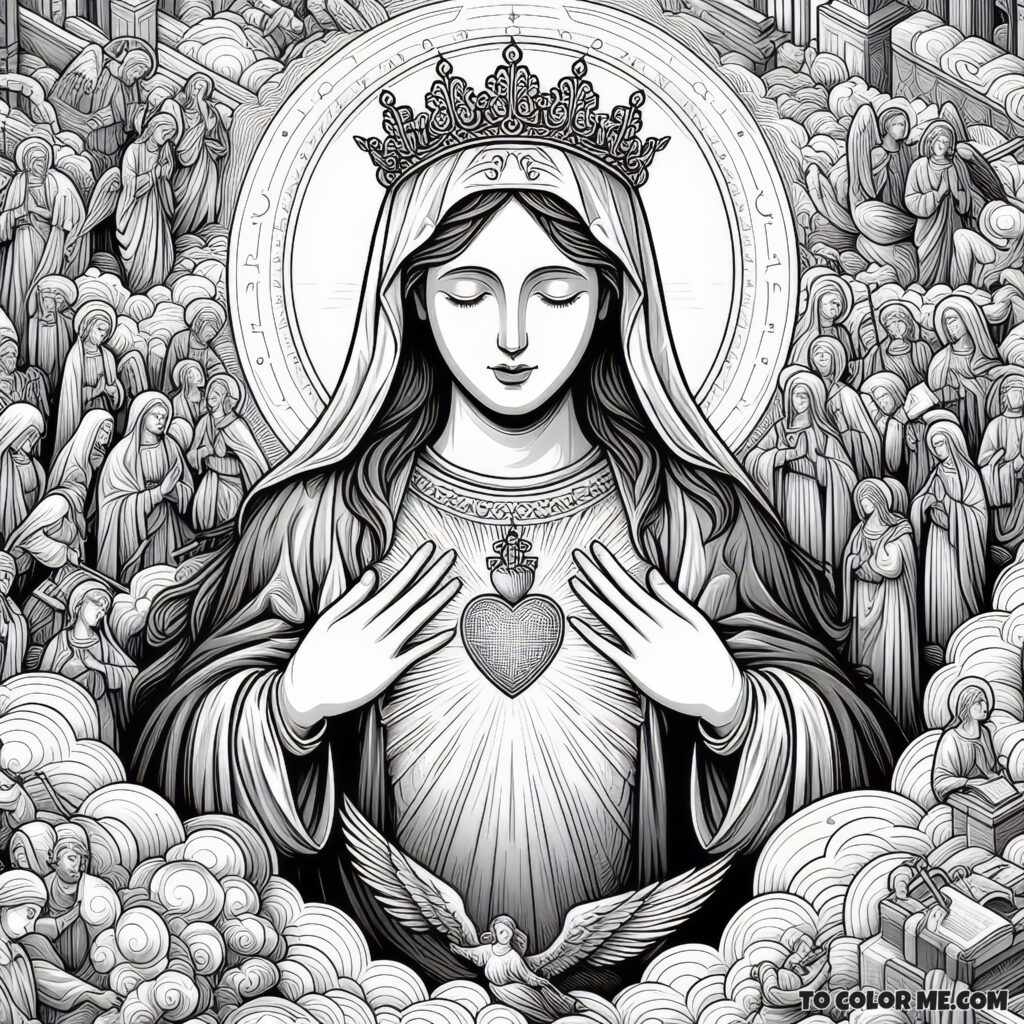 Immaculate Heart of Mary: A Coloring Tribute to 1945’s Consecration