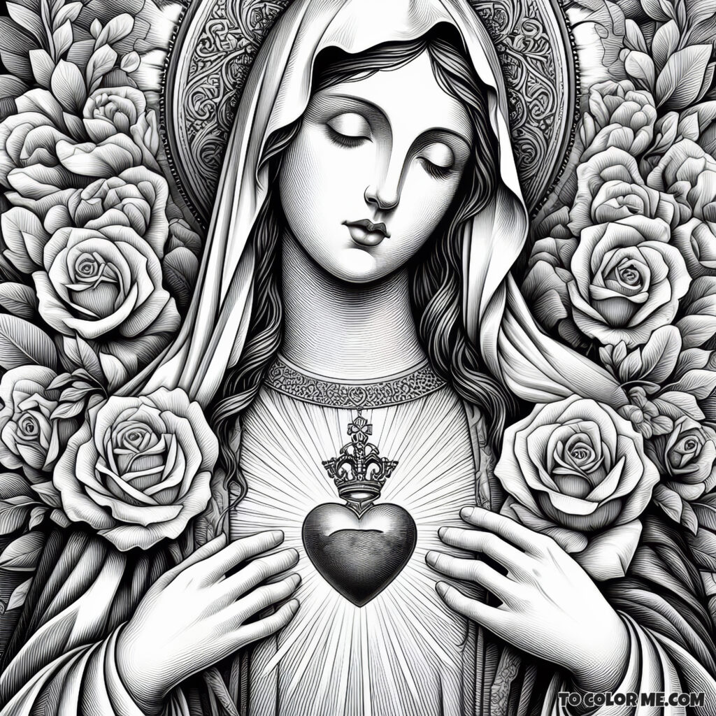 1945’s Marian Consecration: Immaculate Heart Coloring Pages