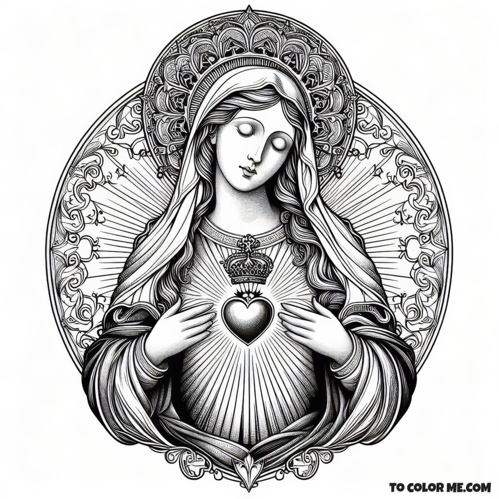 Coloring Mary’s Immaculate Love: Heart of 1945