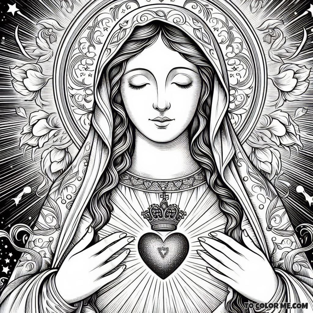 Immaculate Heart Coloring: Mary’s 1945 Spiritual Haven