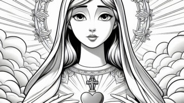The 1945 Immaculate Heart: Coloring Pages of Mary’s Love