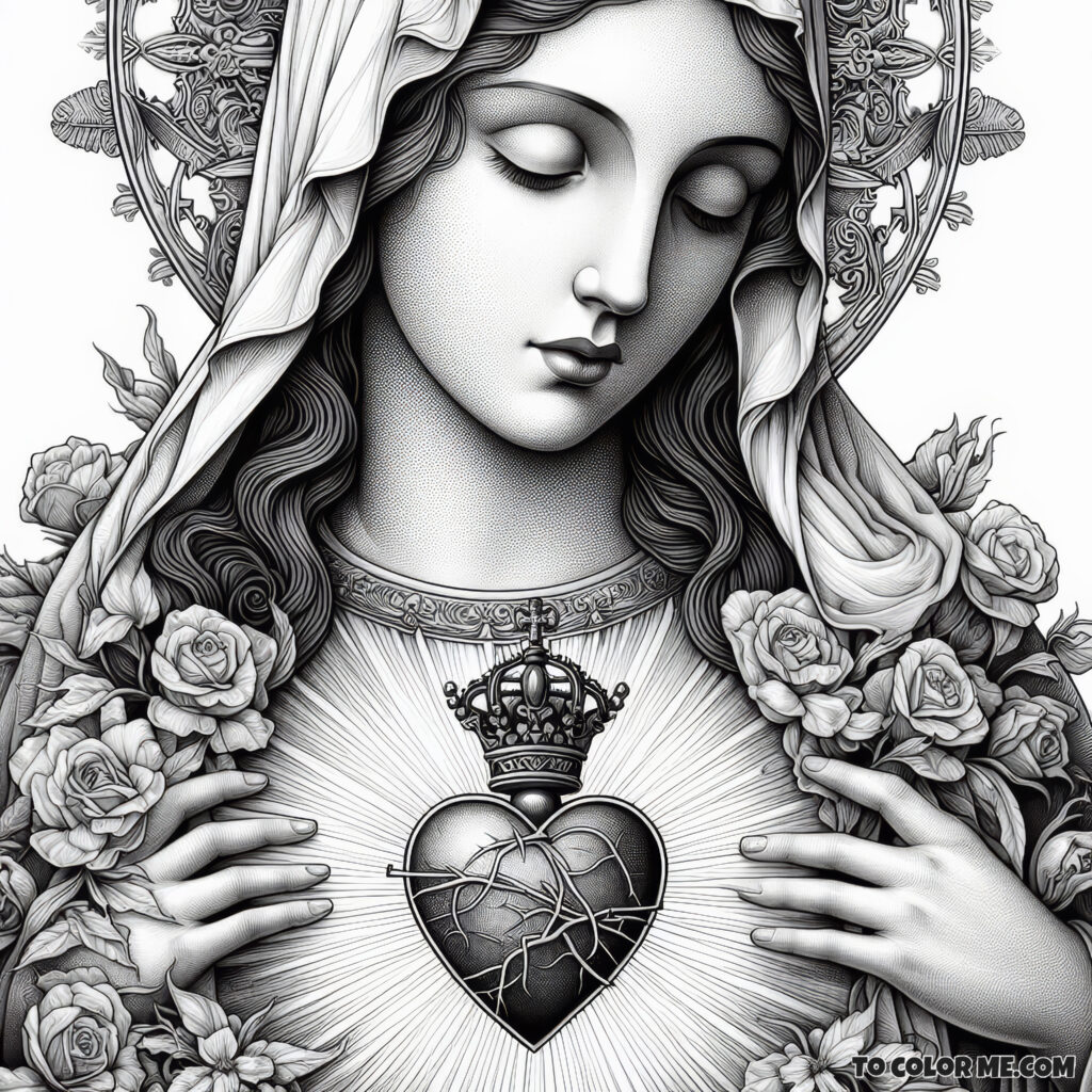 Immaculate Heart: Coloring Pages of Devotion