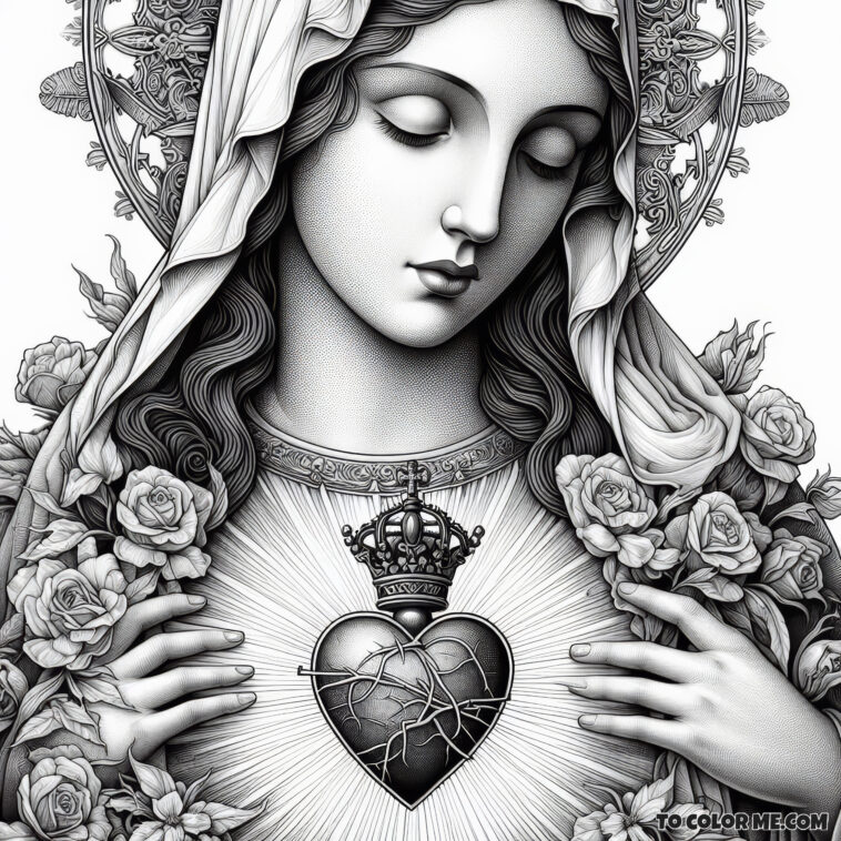 Immaculate Heart: Coloring Pages of Devotion – To Color Me Free