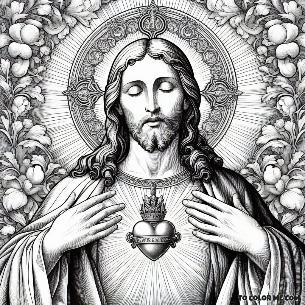 Sacred Heart of Jesus: Coloring the Essence of Divine Mercy