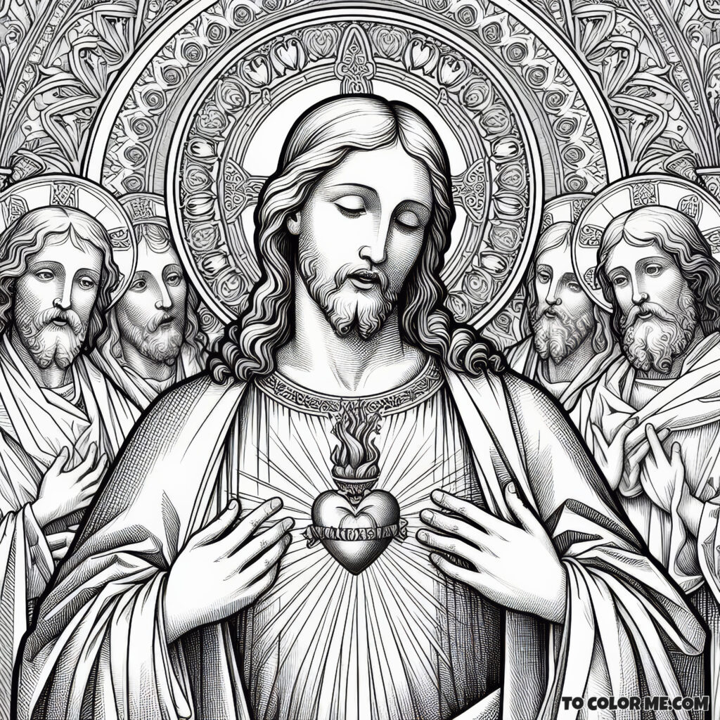 Colorful Tribute to the Sacred Heart of Jesus