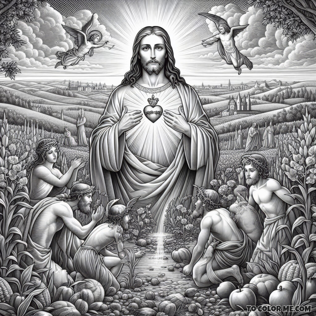 The Eternal Heart of Love: Sacred Heart Coloring Pages