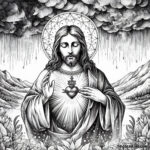 Sacred Heart of Jesus: A Coloring Page of Boundless Mercy