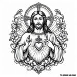 Sacred Heart of Jesus: A Coloring Page of Divine Embrace
