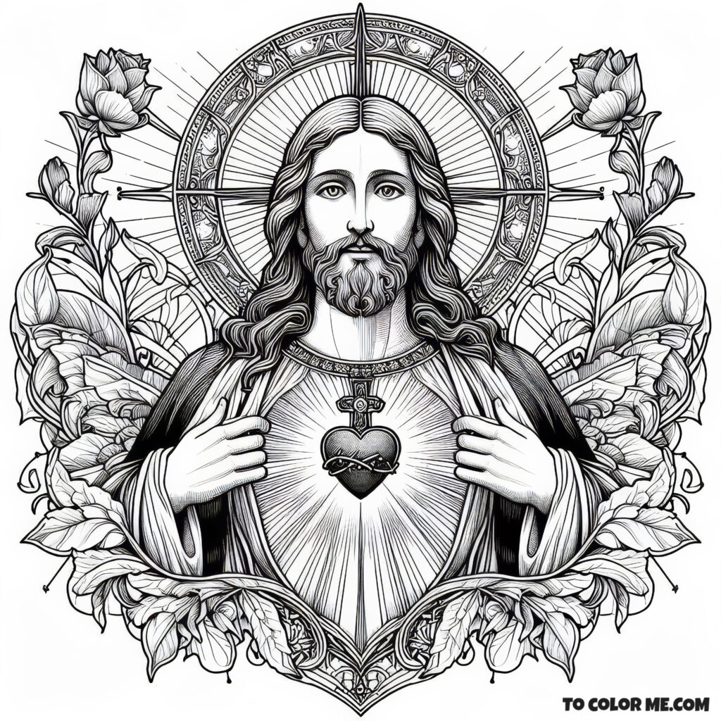 Jesus’ Heart of Compassion: Sacred Coloring Pages