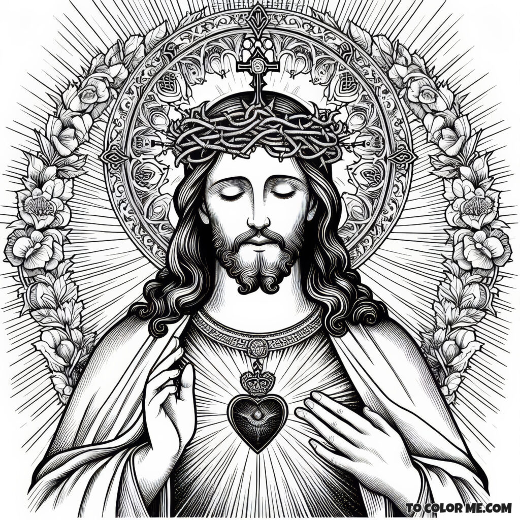 Jesus’ Heart of Endless Love: A Coloring Page for Devotees