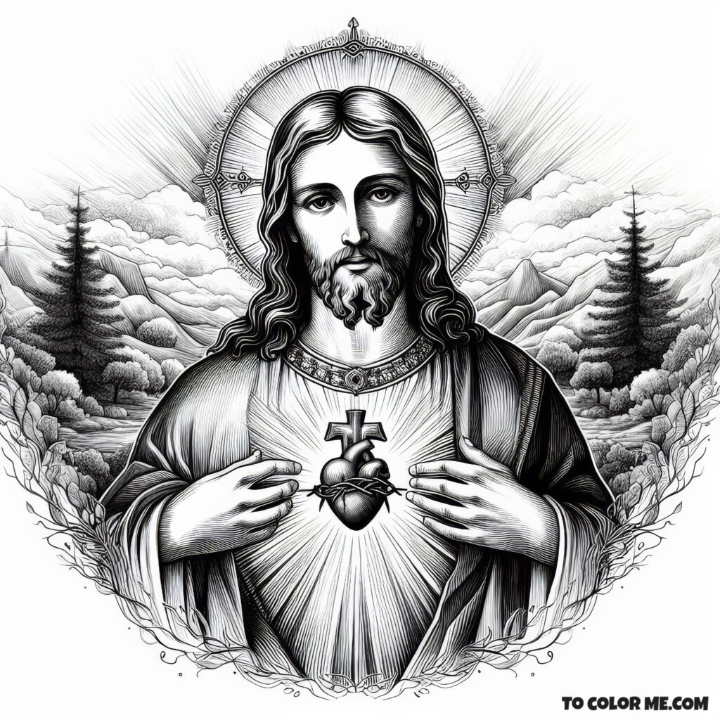Sacred Heart of Jesus: A Coloring Ode to Divine Mercy