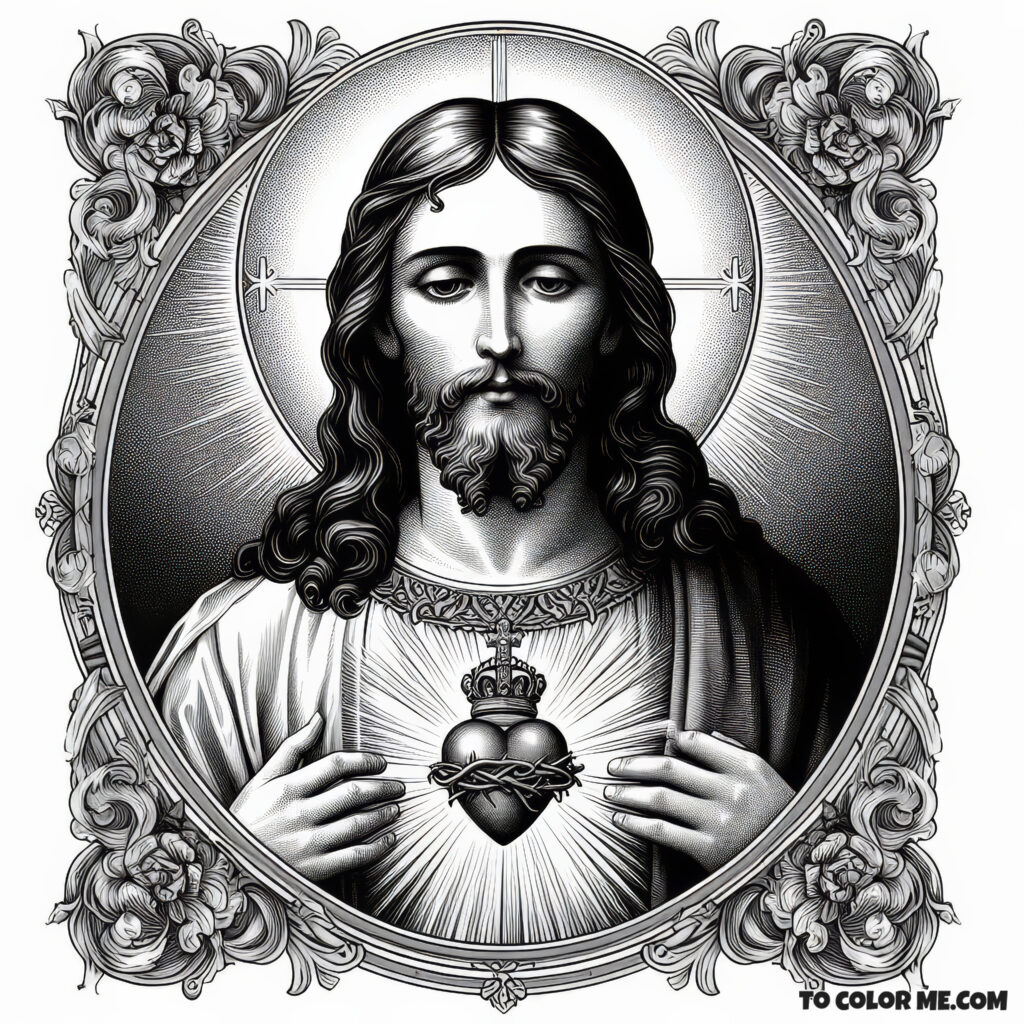 Sacred Heart of Jesus Coloring Pages: Embracing Divine Love