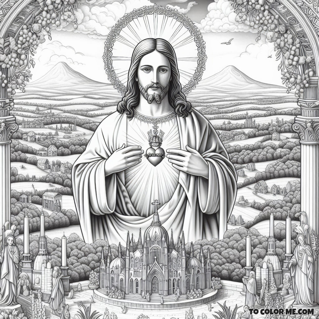 The Heart That Loves Eternally: Sacred Heart Coloring Pages
