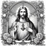 Jesus’ Heart of Love: A Coloring Page for the Faithful