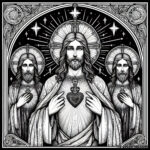 Sacred Heart of Jesus: A Coloring Page of Divine Purity