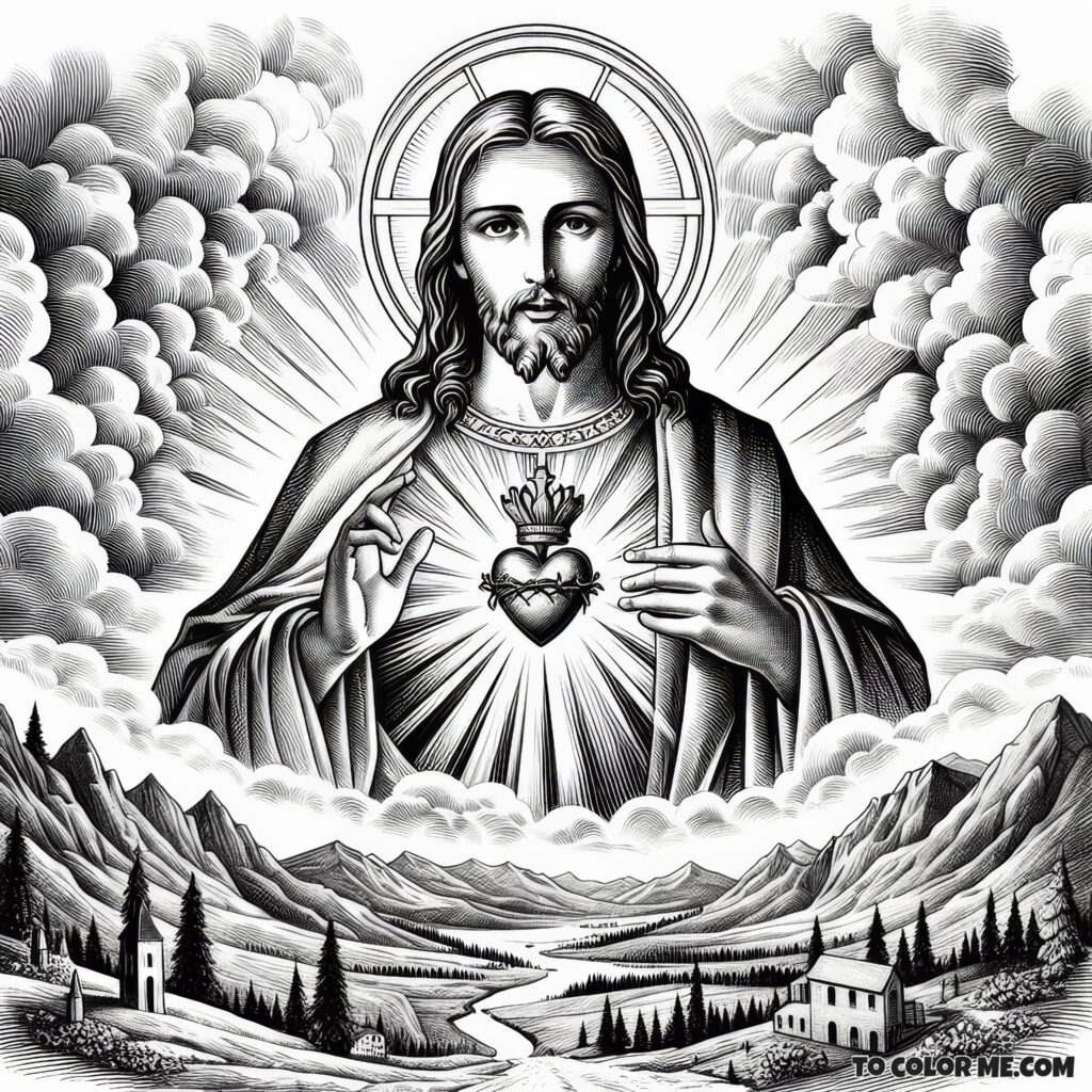 Sacred Heart Coloring Journey: Embracing Jesus’ Love