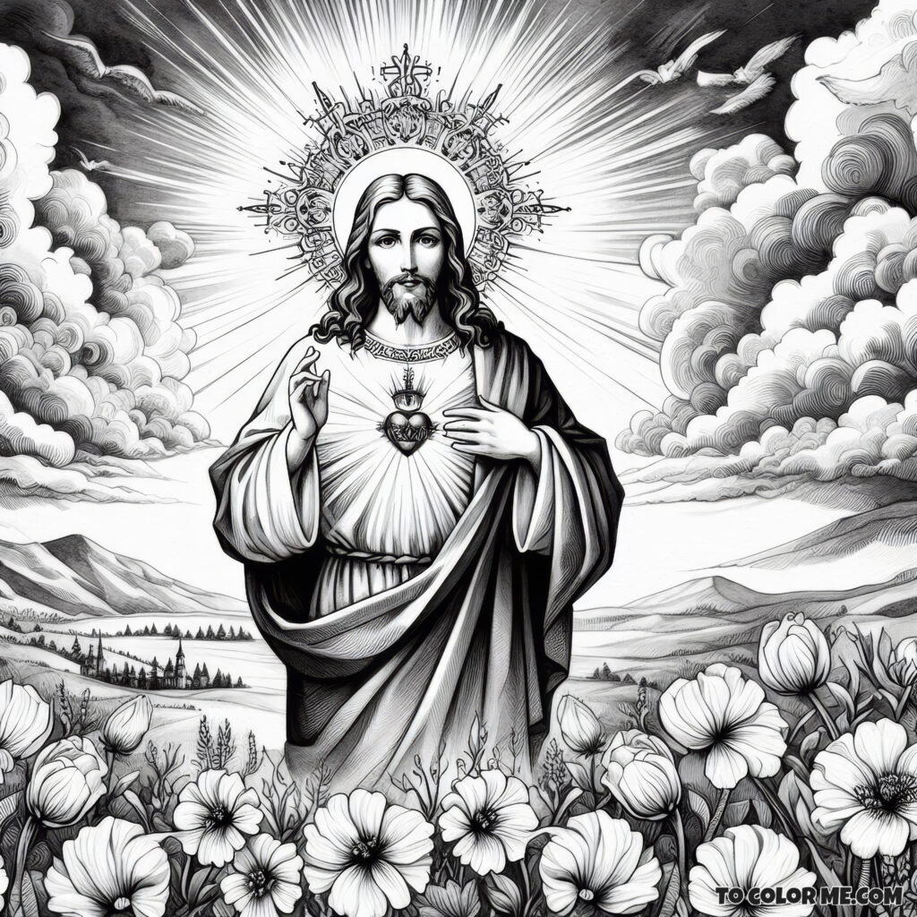 The Heart That Loved Men: Sacred Heart Coloring Pages