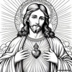 Jesus’ Heart of Sacrifice: A Coloring Page of Devotion