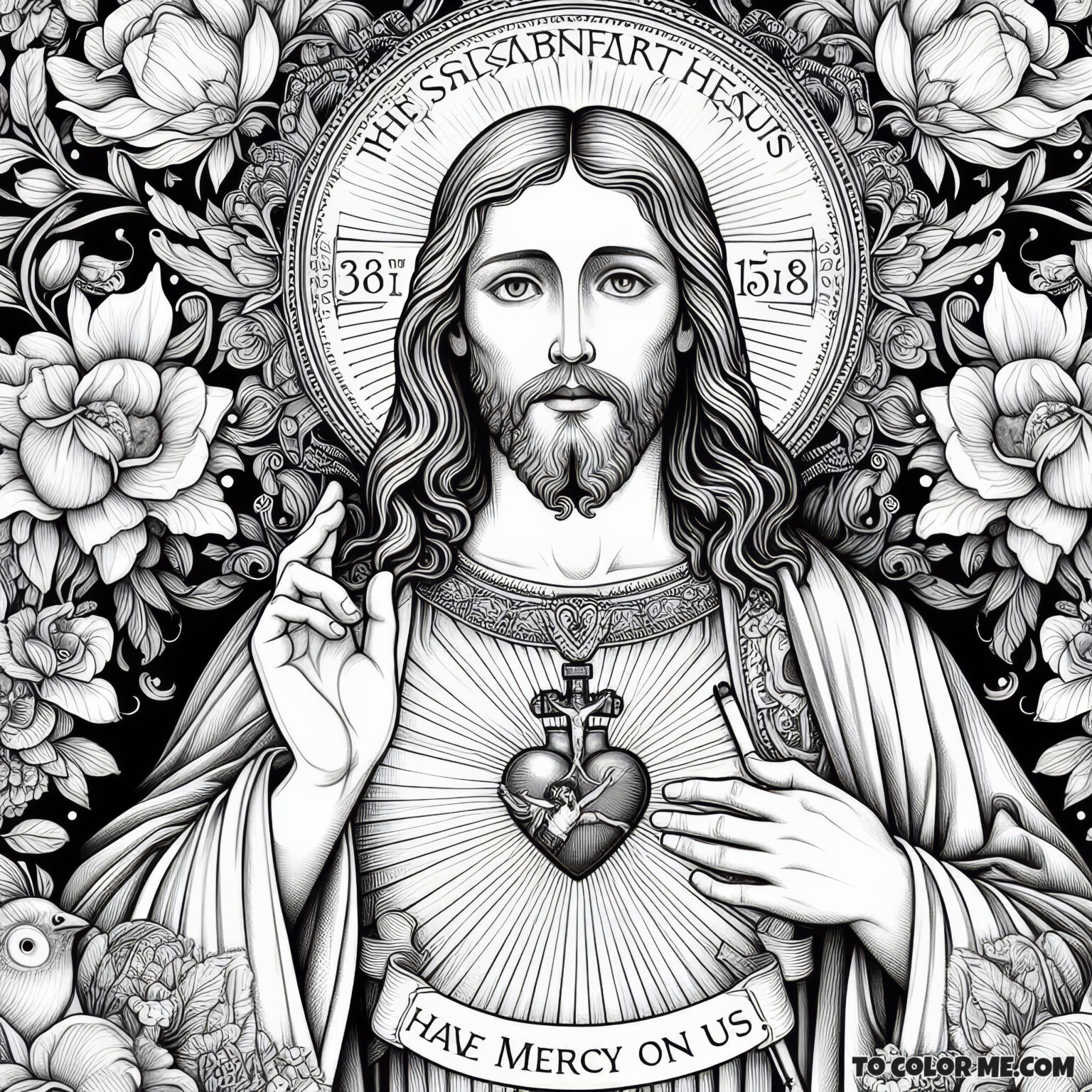 Sacred Heart’s Testimony A Page of Passion and Love To Color Me Free