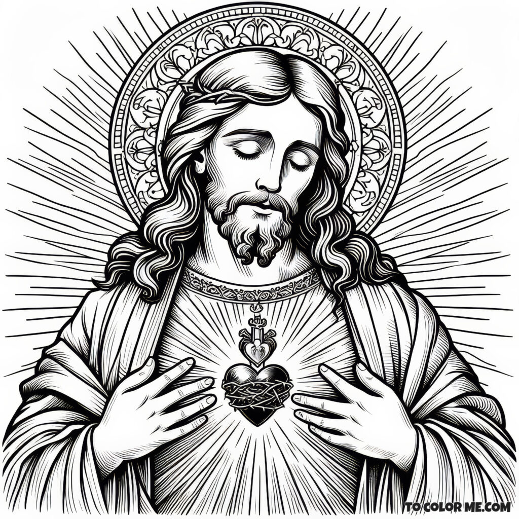 Sacred Heart Elevation: A Holy Mass Coloring Moment