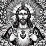 Coloring Divine Love: The Sacred Heart of Jesus Page