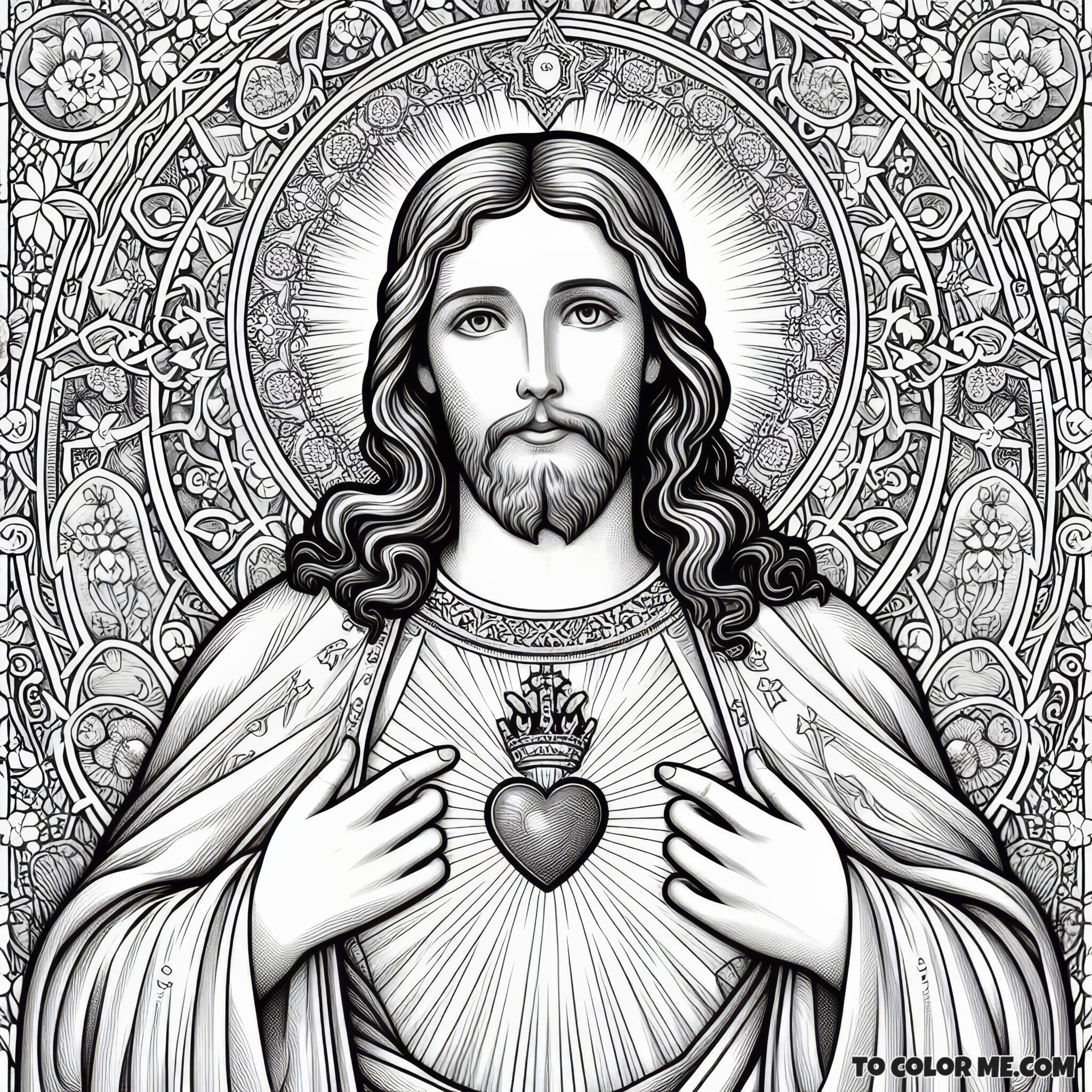 Sacred Heart of Jesus: Coloring Pages for Spiritual Union – To Color Me ...