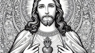 Sacred Heart of Jesus: Coloring Pages for Spiritual Union