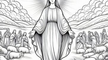 Assumption of Mary: Heavenly Coloring Page