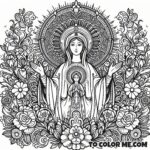 Blessed Virgin's Dormition: Catholic Coloring Sheet
