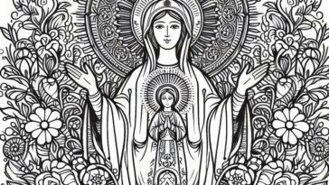 Blessed Virgin's Dormition: Catholic Coloring Sheet