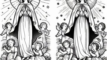 Mary's Coronation in Heaven: Holy Day Coloring
